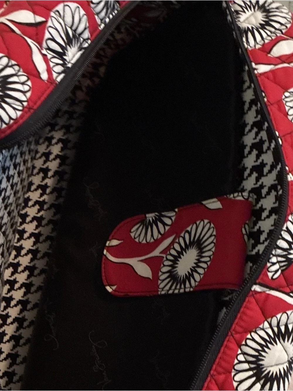 Vera Bradley Red and White Quilted Floral Laptop Tote